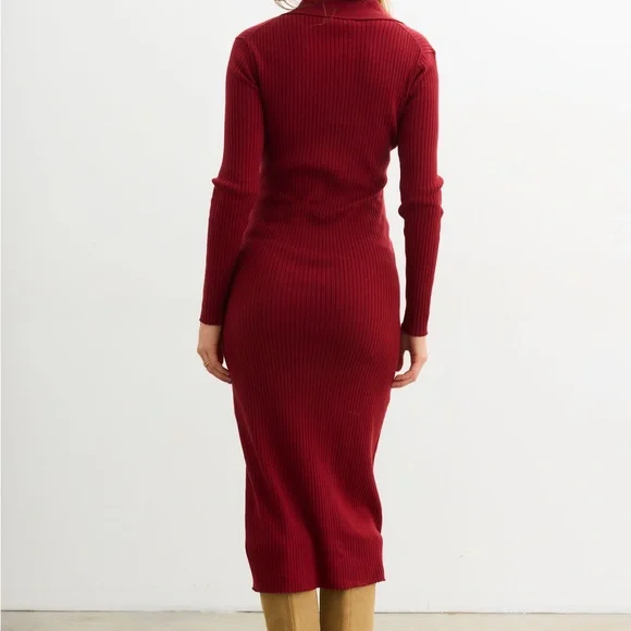 Hatch The Averie Polo Rib Sweater Dress - Picture 3 of 6